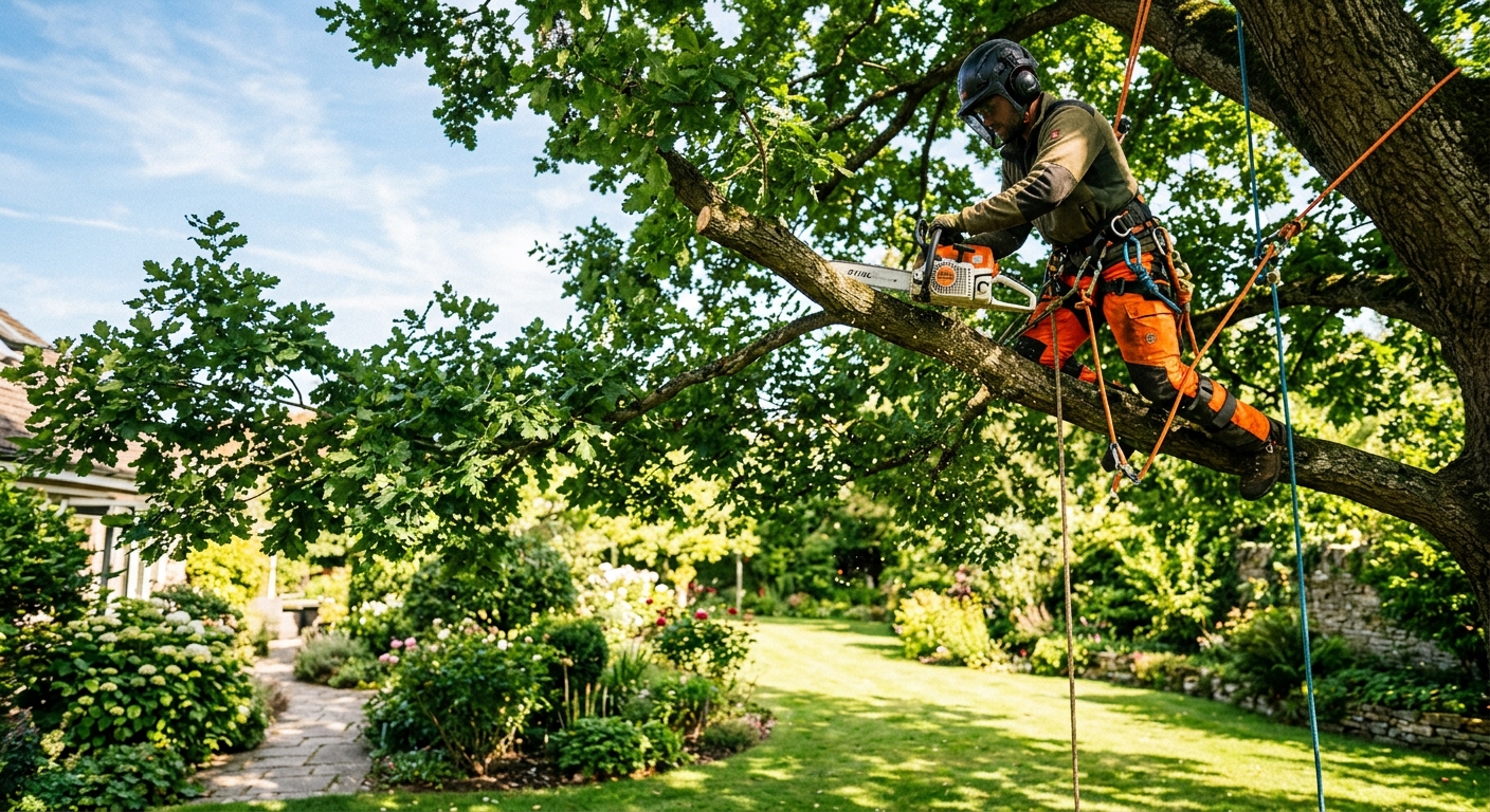 &Eacute;lagage professionnel d'un grand arbre &agrave; Louhans par MT PAYSAGE